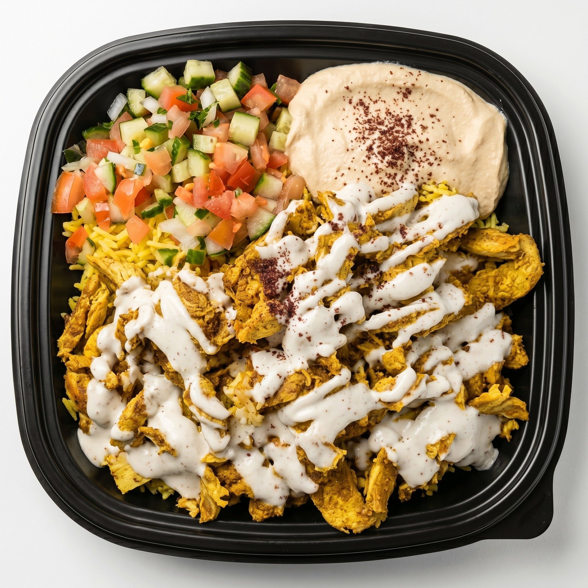 Chicken shawarma bowl.
