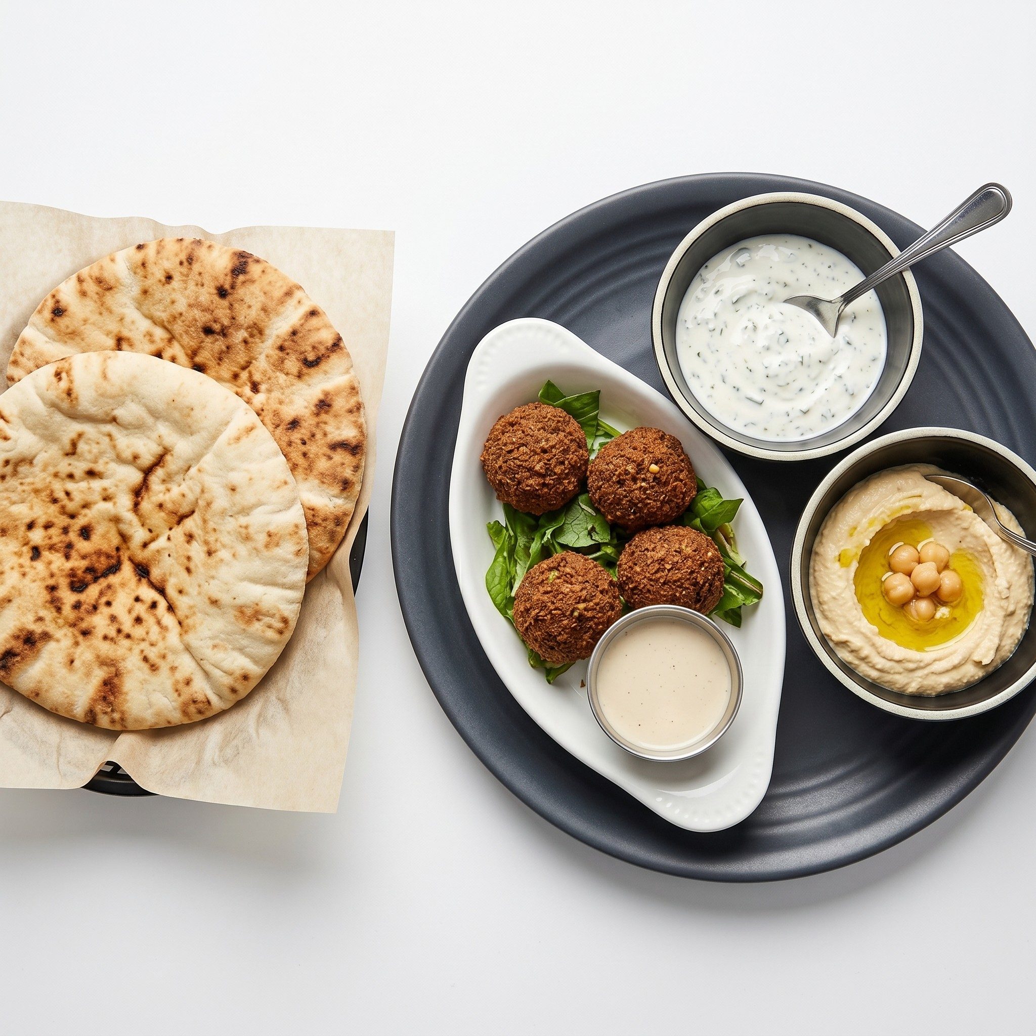 Sharing mezze platter.