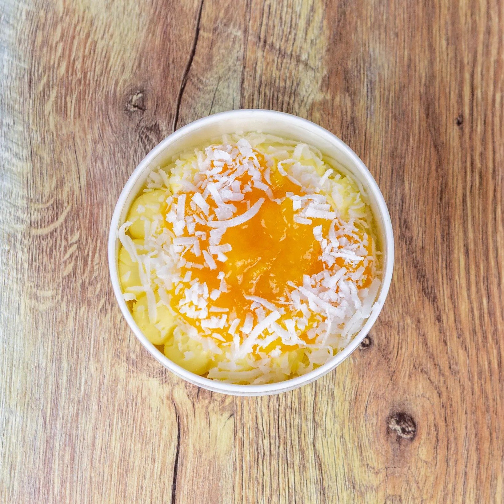 Mango coconut muhalabia.